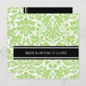 結婚式招待状ブラックライムダマスクパターン 招待状 (正面/裏面)