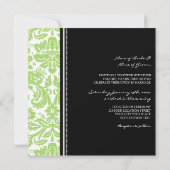 結婚式招待状ブラックライムダマスクパターン 招待状 (裏面)