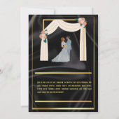 結婚式招待状ブラック金ゴールドアルコールインク 招待状 (裏面)