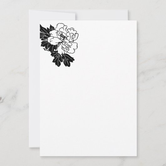 結婚式招待状ブラック&ホワイトフローラ招待状 招待状 (裏面)