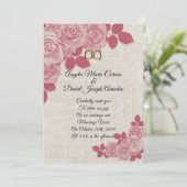 結婚式招待状ブルゴーニュバラオンリネン 招待状 (スタンド正面)