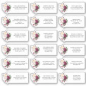 結婚式招待状ブルゴーニュフローラアドレス シール (正面)