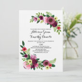 結婚式招待状ブルゴーニュ手絵を描フローラ 招待状 (スタンド正面)