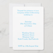 結婚式招待状ブルーエンジェルウィングスハートデザイン 招待状 (裏面)