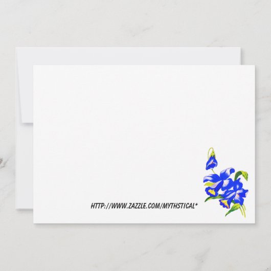 結婚式招待状ブルーオーキッドウェディングフラワー 招待状 (裏面)