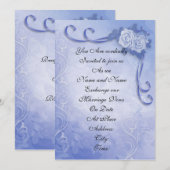 結婚式招待状ブルーバラ エレガント 招待状 (正面/裏面)