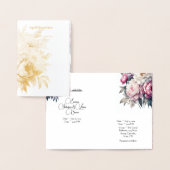 結婚式招待状ベクトルパステルフローラ 箔カード (ディスプレー)
