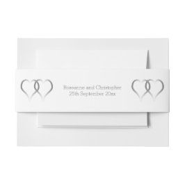 結婚式招待状ベリーバンドシルバーハート 招待状ベリーバンド