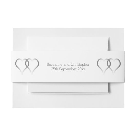 結婚式招待状ベリーバンドシルバーハート 招待状ベリーバンド (正面例)
