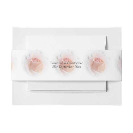 結婚式招待状ベリーバンドピーチピンクローズブド 招待状ベリーバンド (正面例)