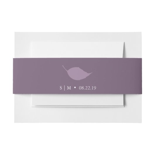 結婚式招待状ベリーバンドモノグラムパープル 招待状ベリーバンド (正面例)