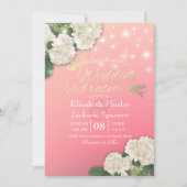 結婚式招待状ホワイトアジサイのストリングライト 招待状 (正面)