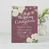 結婚式招待状ホワイトアジサイのストリングライト 招待状 (スタンド正面)