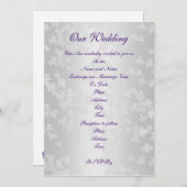 結婚式招待状ホワイトエンボスアイビーオンサテン 招待状 (正面/裏面)