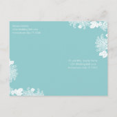 結婚式招待状ホワイトオンダークターコイズヴィンテージ インビテーションポストカード (裏面)