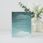 結婚式招待状ホワイトオンミスティシーブルー インビテーションポストカード (スタンド正面)