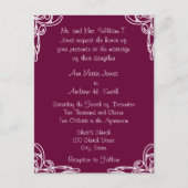 結婚式招待状ホワイトコーナーズオンラズベリー インビテーションポストカード (正面)