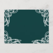 結婚式招待状ホワイトコーナーズスワーズオンシーブルー インビテーションポストカード (裏面)