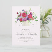 結婚式招待状ボタニカルレッドローズ 招待状 (スタンド正面)