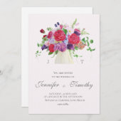 結婚式招待状ボタニカルレッドローズ 招待状 (正面/裏面)