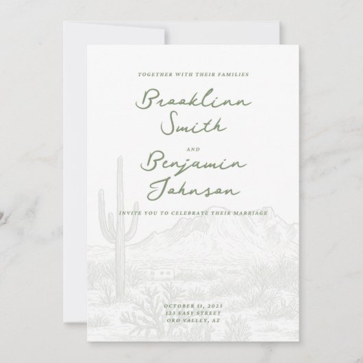 結婚式招待状マウンテンデザートシーン 招待状 (正面)