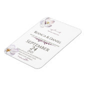 結婚式招待状マグネット、水彩花 マグネット (左側)