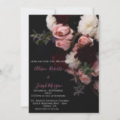 結婚式招待状ムーディフローラ、ブルゴーニュ白 招待状 (正面)