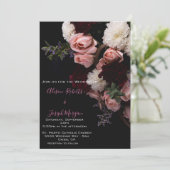 結婚式招待状ムーディフローラ、ブルゴーニュ白 招待状 (スタンド正面)