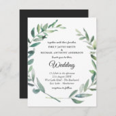 結婚式招待状モダンオ葉リーブ (正面/裏面)