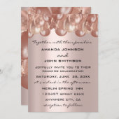 結婚式招待状モダンバラ赤面バルーン 招待状 (正面/裏面)