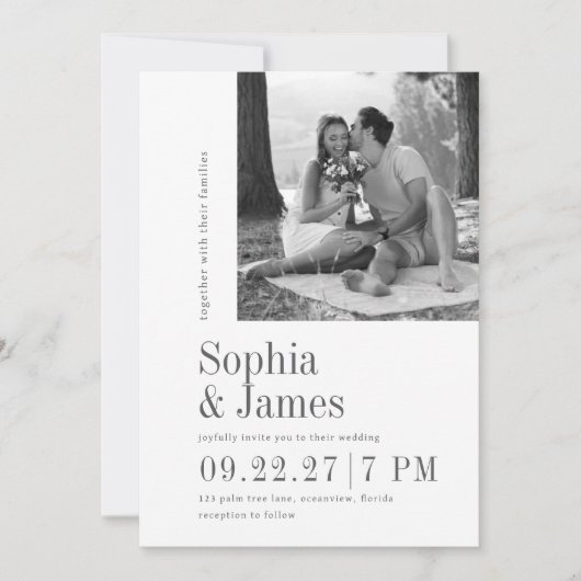 結婚式招待状モダンフォトカスタム 招待状 (正面)