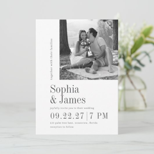 結婚式招待状モダンフォトカスタム 招待状 (スタンド正面)