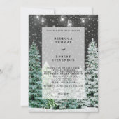 結婚式招待状モダン冬のクリスマス雪 招待状 (正面)