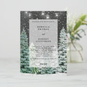 結婚式招待状モダン冬のクリスマス雪 招待状 (スタンド正面)