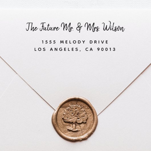 結婚式招待状モダン差出人住所 セルフインキングスタンプ