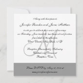 結婚式招待状モノグラムことわざブラックグレー 招待状 (裏面)