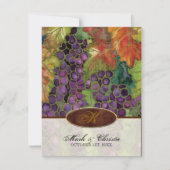 結婚式招待状モノグラムの秋グレープリーフ 招待状 (正面)