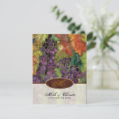 結婚式招待状モノグラムの秋グレープリーフ 招待状 (スタンド正面)