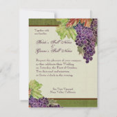 結婚式招待状モノグラムの秋グレープリーフ 招待状 (裏面)