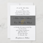 結婚式招待状モノグラム名金ゴールドブラックグレー 招待状 (裏面)