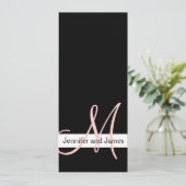 結婚式招待状モノモダングラム(黒)ピンク 招待状 (スタンド正面)