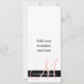 結婚式招待状モノモダングラム(黒)ピンク 招待状 (裏面)