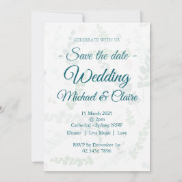結婚式招待状ユーカリフローラとRSVP 招待状