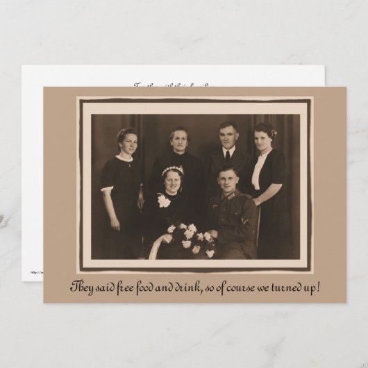 結婚式招待状ユーモおもしろいアカスタム文字 招待状 (正面/裏面)