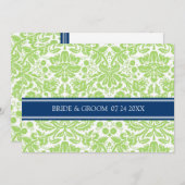 結婚式招待状ライムブルーダマスクパターン 招待状 (正面/裏面)