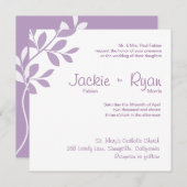 結婚式招待状リーフブランチパープル 招待状 (正面/裏面)
