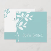 結婚式招待状リーフブランチベイビーブルー 招待状 (正面/裏面)