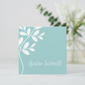 結婚式招待状リーフブランチベイビーブルー 招待状 (スタンド正面)