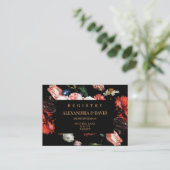 結婚式招待状レジストリカード濃赤色フローラ エンクロージャーカード (スタンド正面)