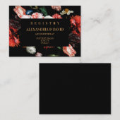 結婚式招待状レジストリカード濃赤色フローラ エンクロージャーカード (正面/裏面)